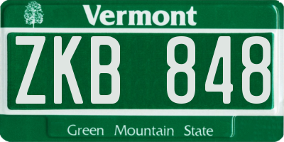 VT license plate ZKB848
