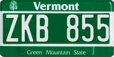 VT license plate ZKB855