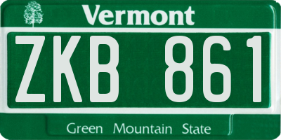 VT license plate ZKB861
