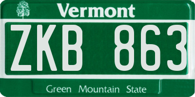 VT license plate ZKB863