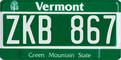 VT license plate ZKB867