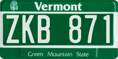 VT license plate ZKB871
