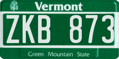 VT license plate ZKB873