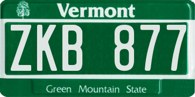 VT license plate ZKB877