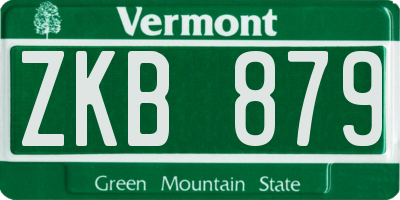 VT license plate ZKB879