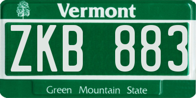 VT license plate ZKB883