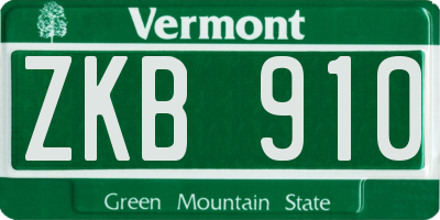 VT license plate ZKB910