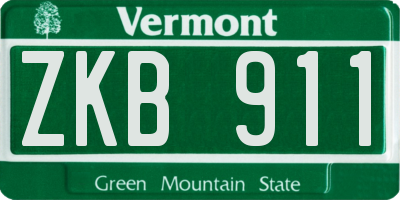 VT license plate ZKB911