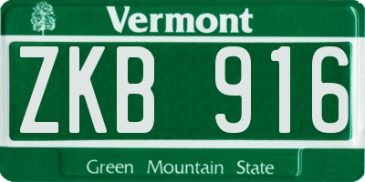 VT license plate ZKB916