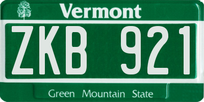VT license plate ZKB921