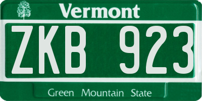 VT license plate ZKB923