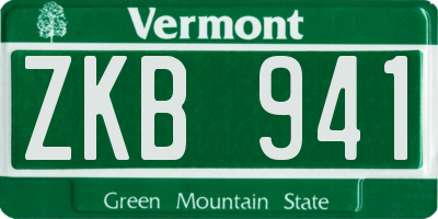 VT license plate ZKB941