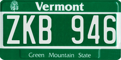 VT license plate ZKB946