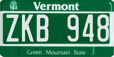 VT license plate ZKB948