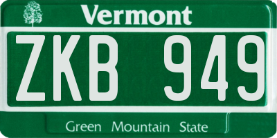 VT license plate ZKB949