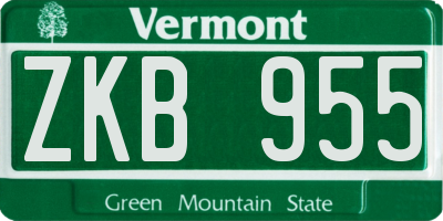 VT license plate ZKB955