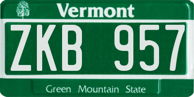 VT license plate ZKB957