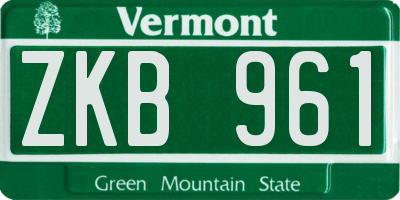 VT license plate ZKB961
