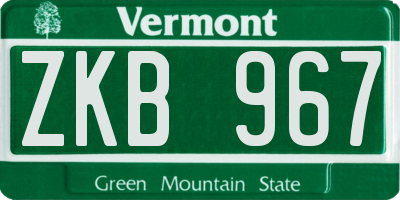VT license plate ZKB967