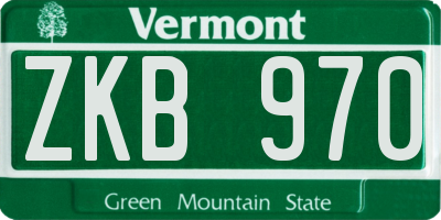 VT license plate ZKB970