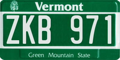 VT license plate ZKB971