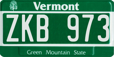 VT license plate ZKB973