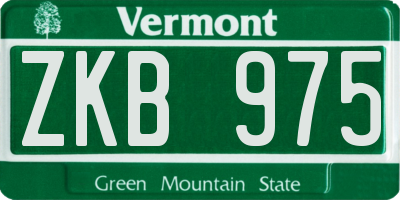 VT license plate ZKB975