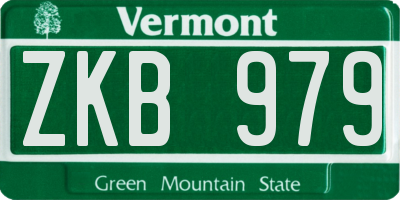 VT license plate ZKB979