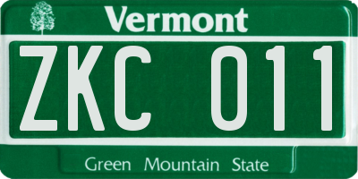 VT license plate ZKC011