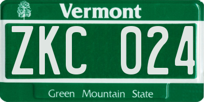 VT license plate ZKC024