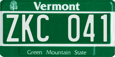VT license plate ZKC041