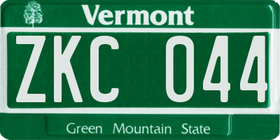 VT license plate ZKC044