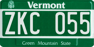 VT license plate ZKC055