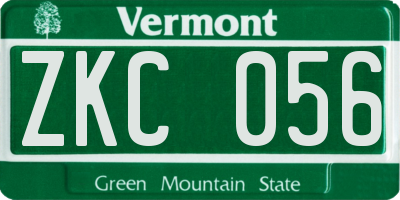 VT license plate ZKC056