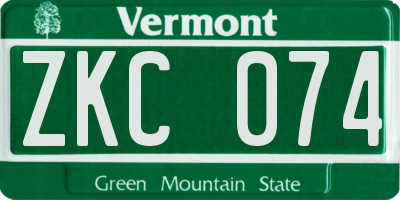 VT license plate ZKC074