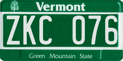 VT license plate ZKC076