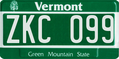 VT license plate ZKC099