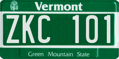 VT license plate ZKC101