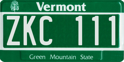 VT license plate ZKC111