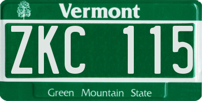 VT license plate ZKC115