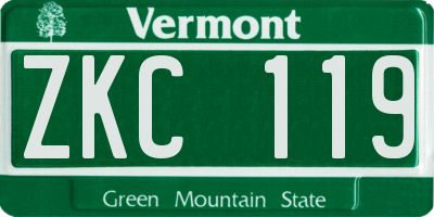 VT license plate ZKC119