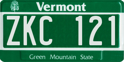 VT license plate ZKC121