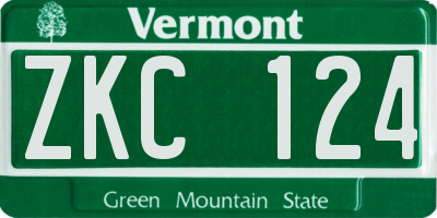 VT license plate ZKC124