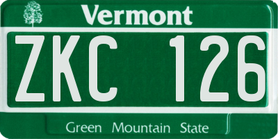 VT license plate ZKC126