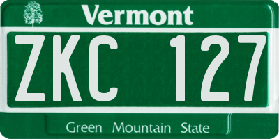 VT license plate ZKC127