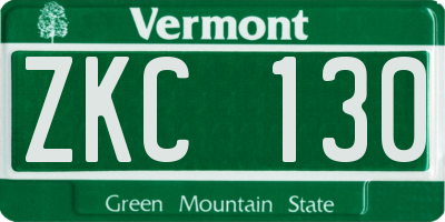 VT license plate ZKC130