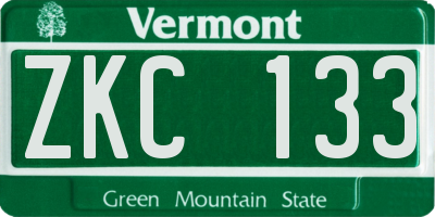 VT license plate ZKC133
