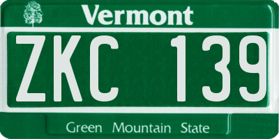 VT license plate ZKC139
