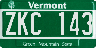 VT license plate ZKC143
