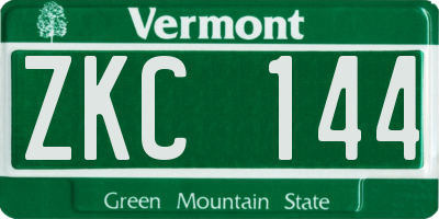 VT license plate ZKC144